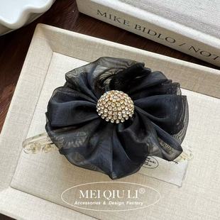 Rhinestone flower core black