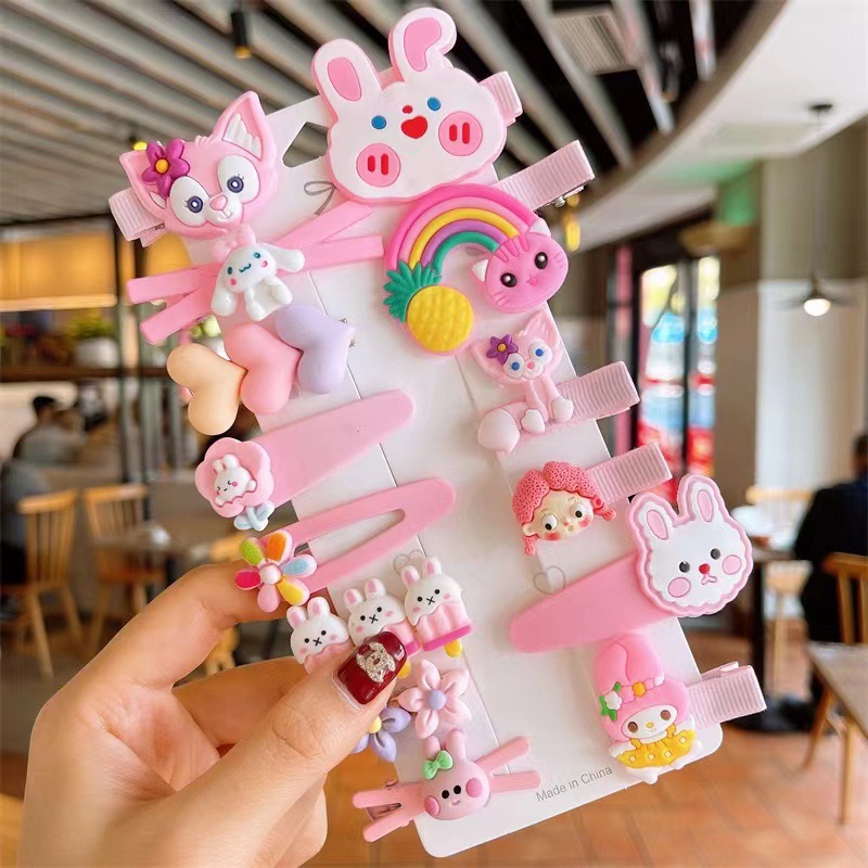 9 pink rabbit 14 piece set [cardboard]]