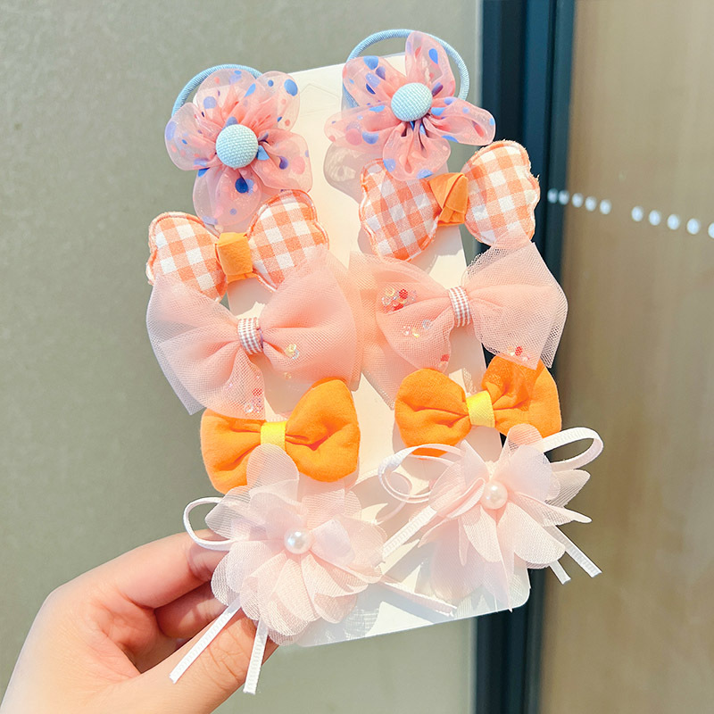 a orange Pink 10-piece bow