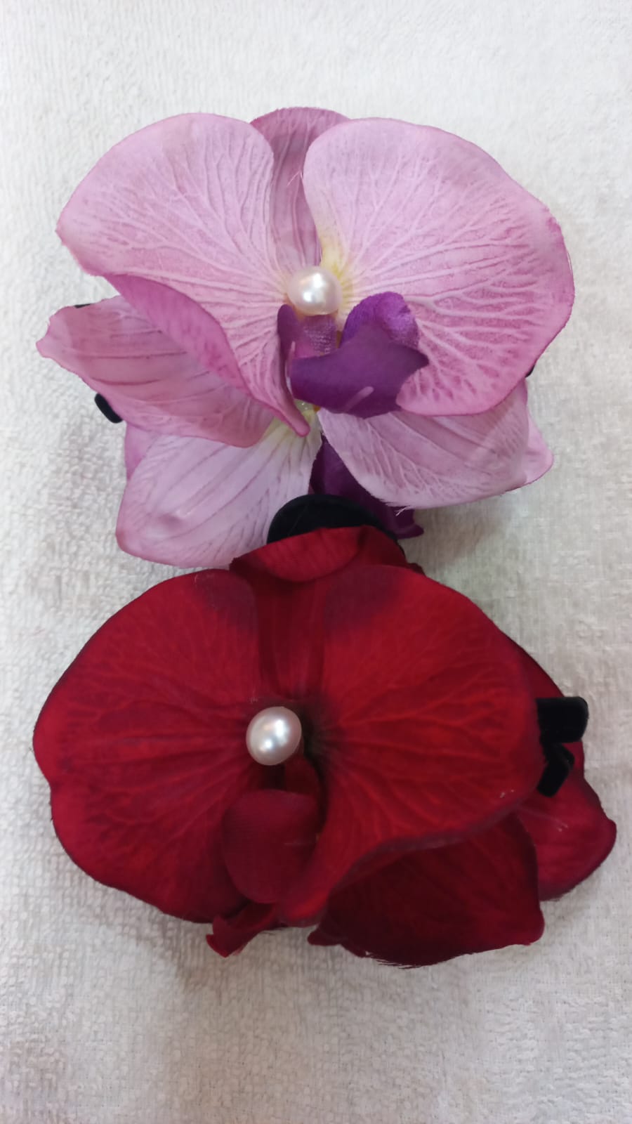 Silk double flower flocking gripper-pink+red COMBO 2