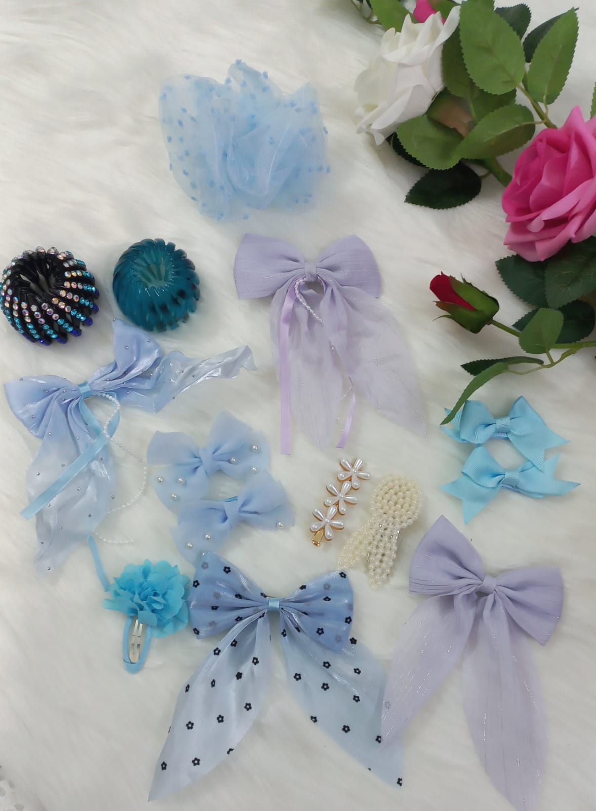 Bow hairpin+Ponytail hair+Cross boder band Combo 1