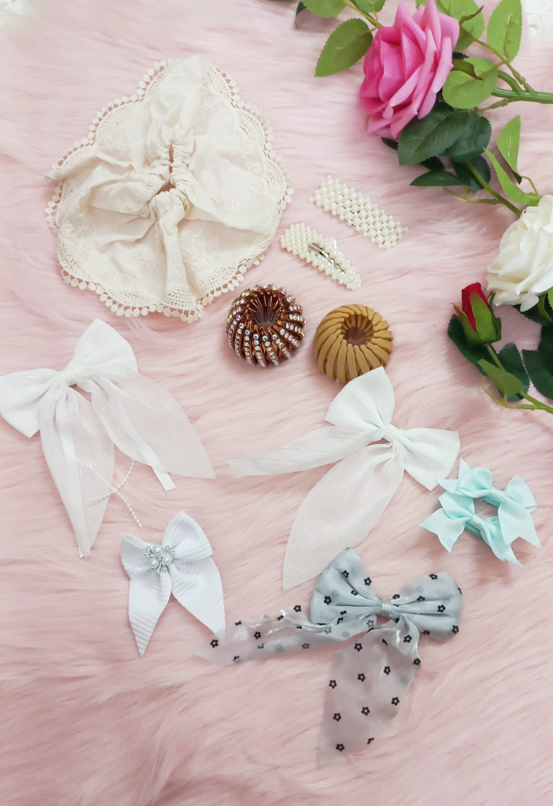 Bow hairpin+Ponytail hair+Cross boder band Combo 11
