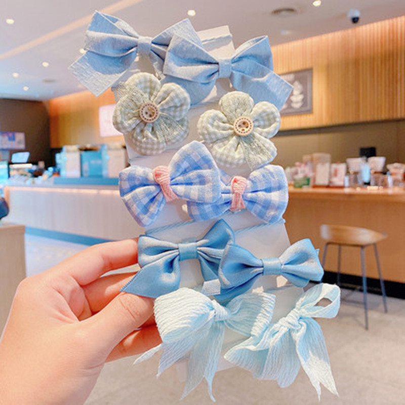 6 blue bow hair rope 10-no jam